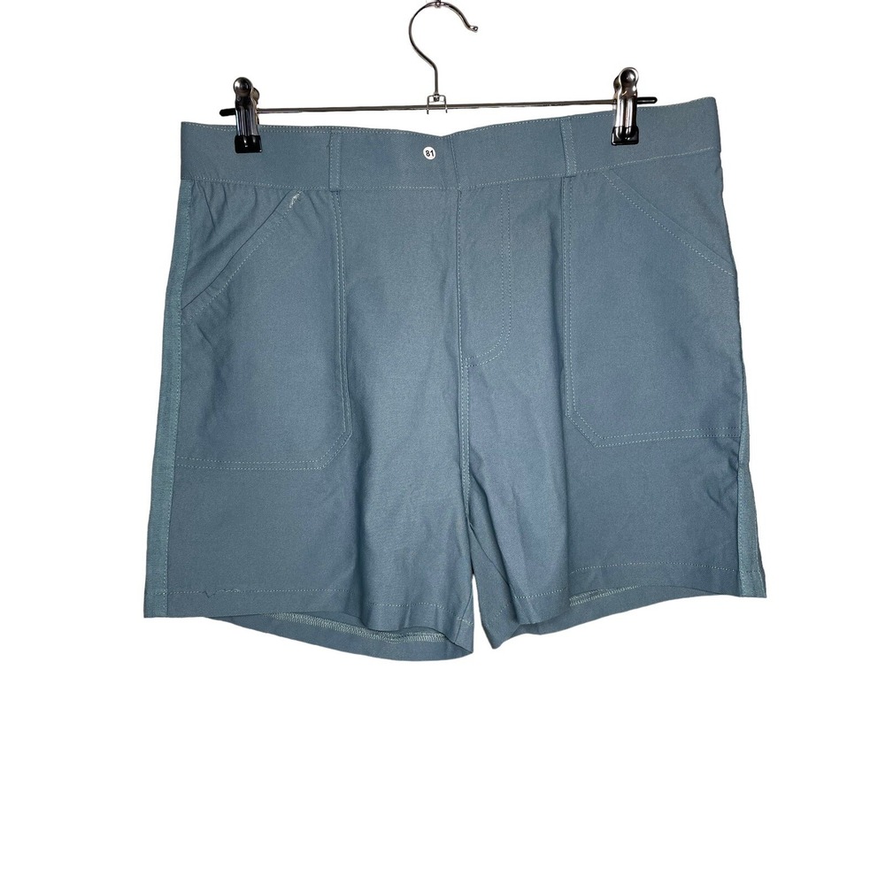 Womens Dusty Blue Hiking Walking Shorts New Pockets Athletic Outdoors Large READ